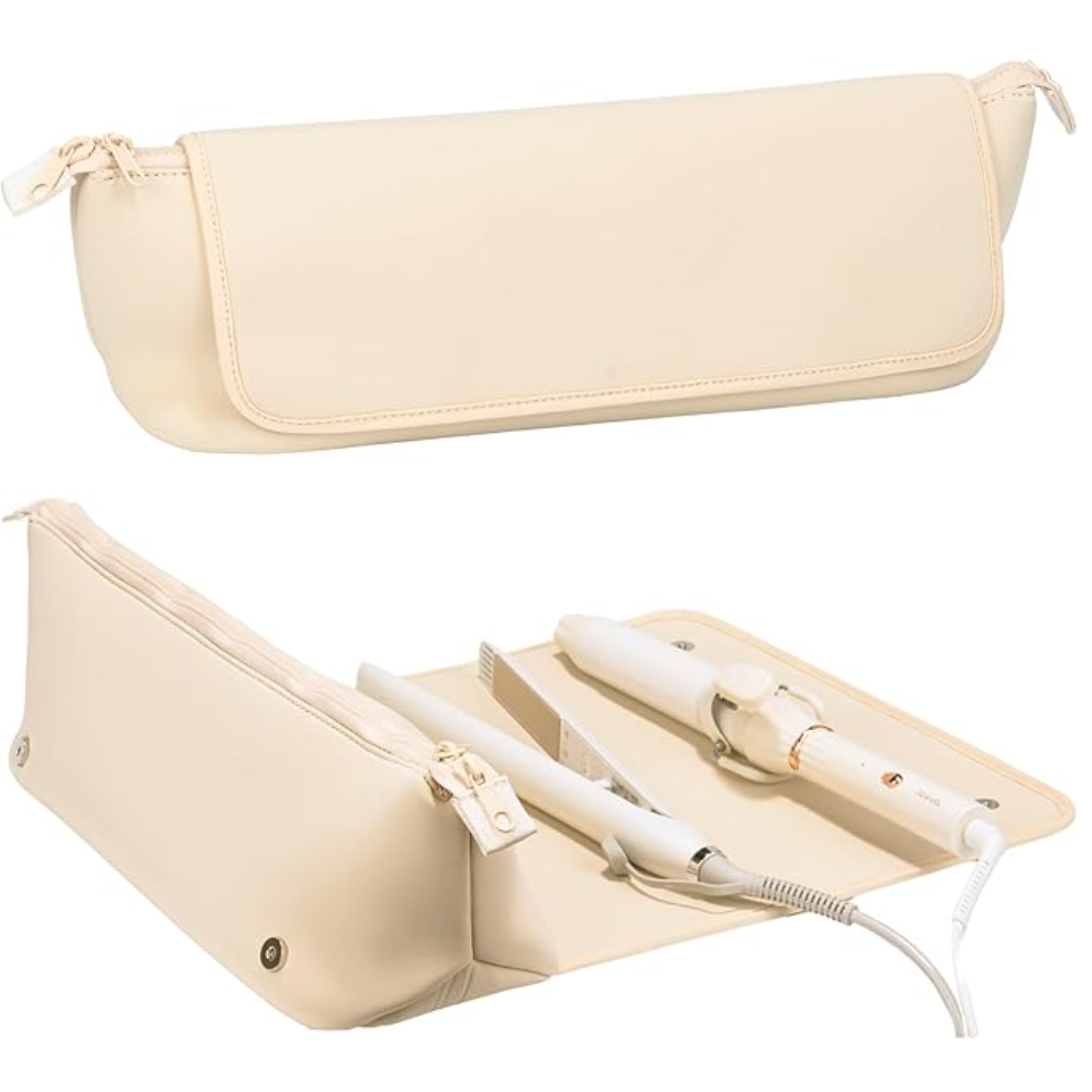 Trousse de voyage 2-en-1 pour outils capillaires & Tapis résistant à la chaleur