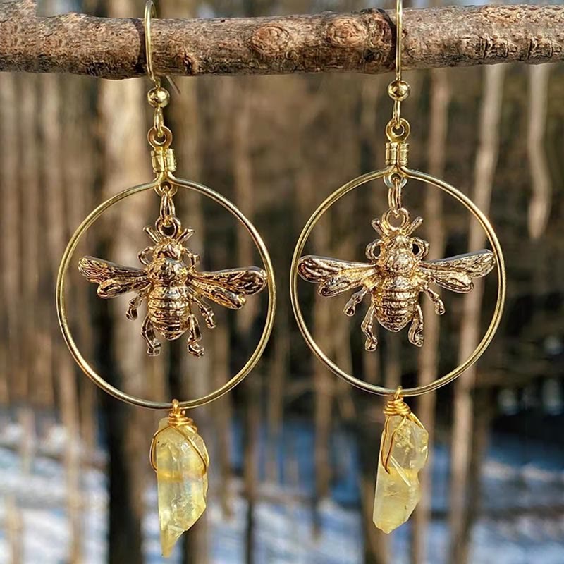 Boucles d'oreilles en cristal naturel lune-étoiles – Elara