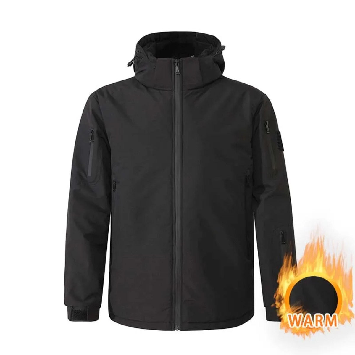 Veste chauffante d'hiver pour hommes à 8 zones, manteau à capuche électrique