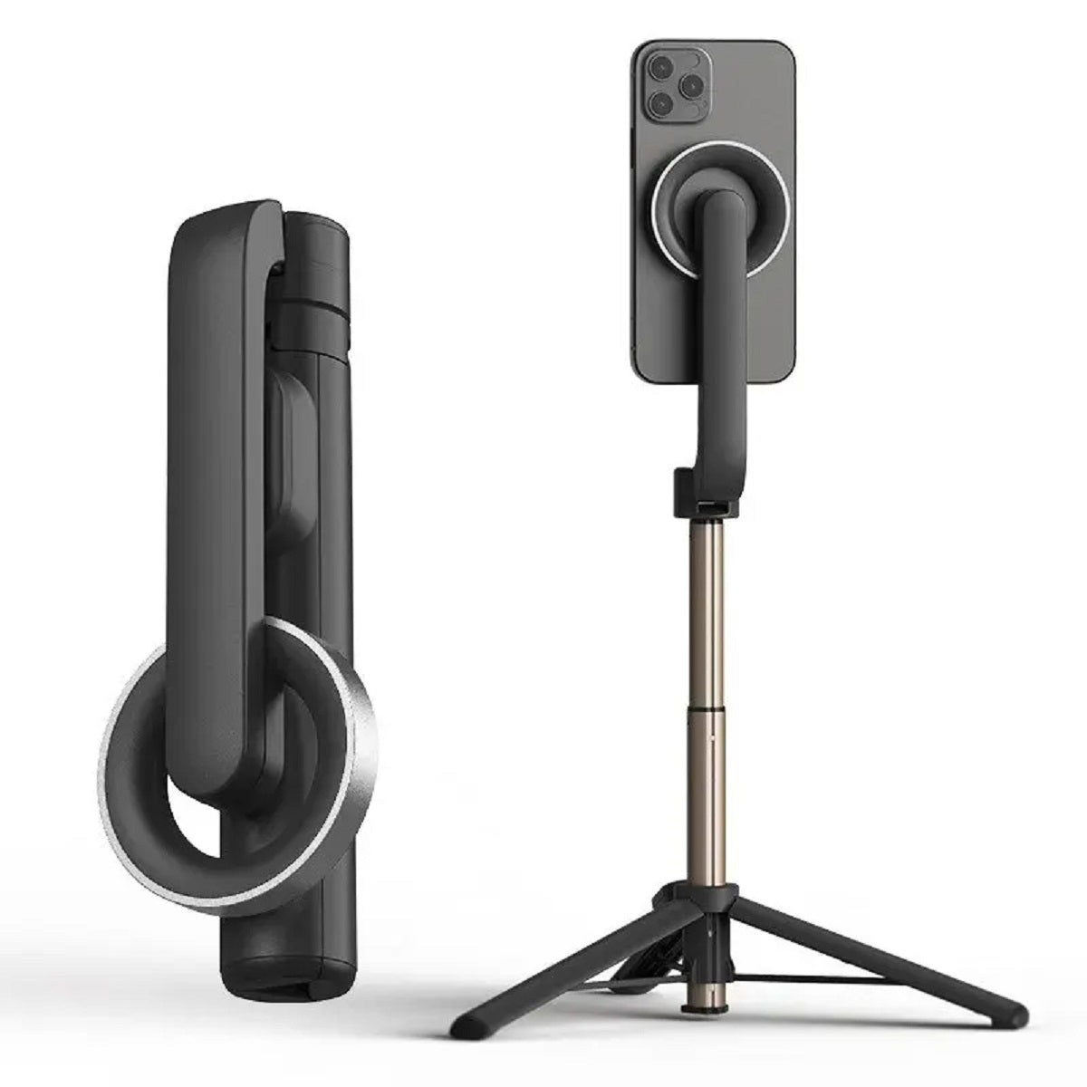 Support de Téléphone Mobile, Perche à Selfie Bluetooth, Stabilisateur Magnétique de Bureau