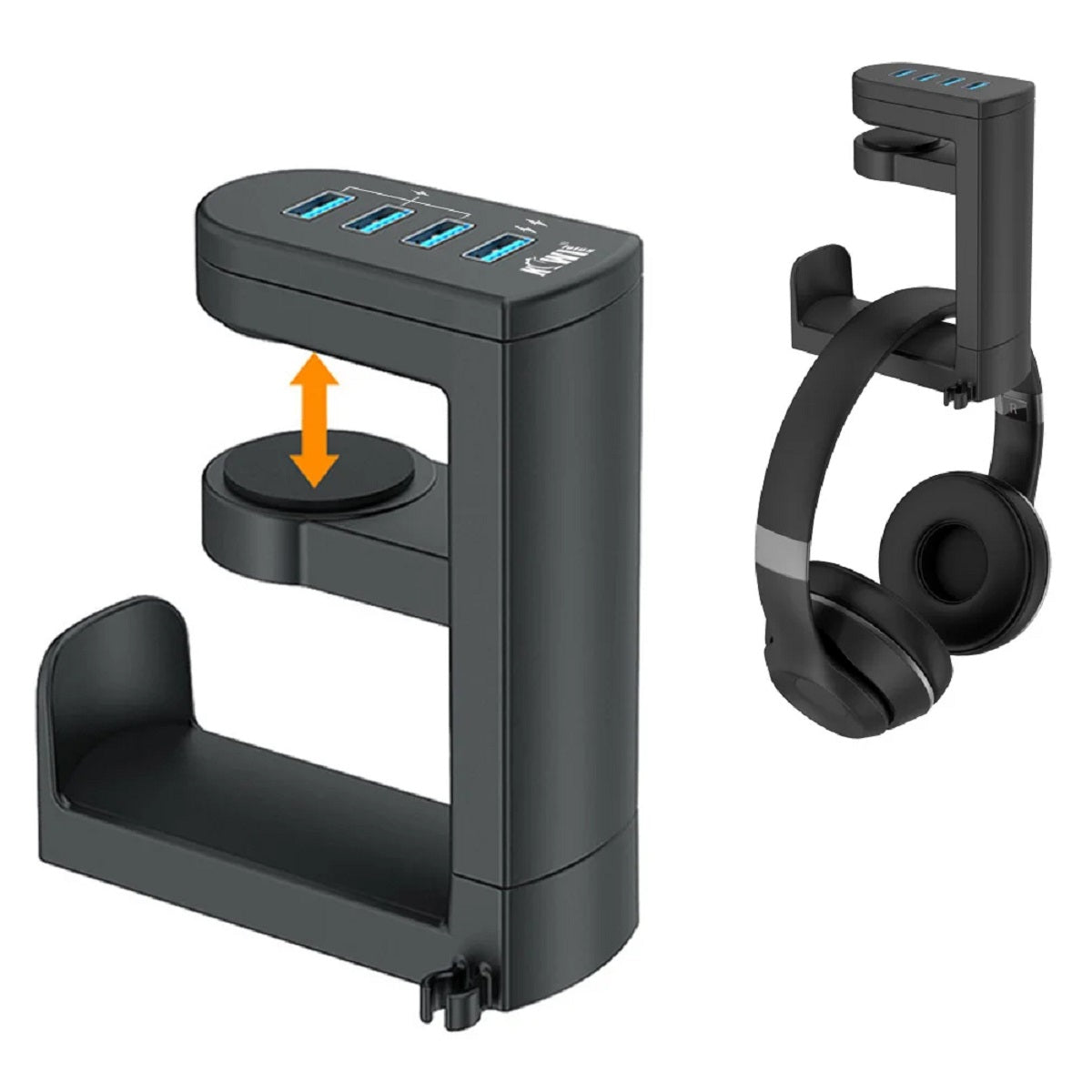 Support de casque rotatif avec station de charge USB
