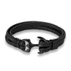 Bracelet en cuir ancre marine
