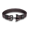 Bracelet en cuir ancre marine