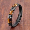 Bracelet en cuir en pierre naturelle Œil de tigre