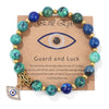 Bracelet en perles avec pendentif œil turc porte-bonheur