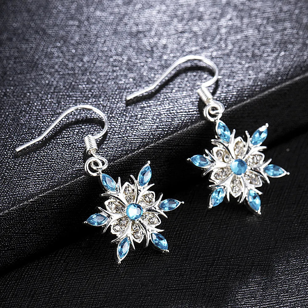 Boucles d'oreilles flocons de neige de Noël