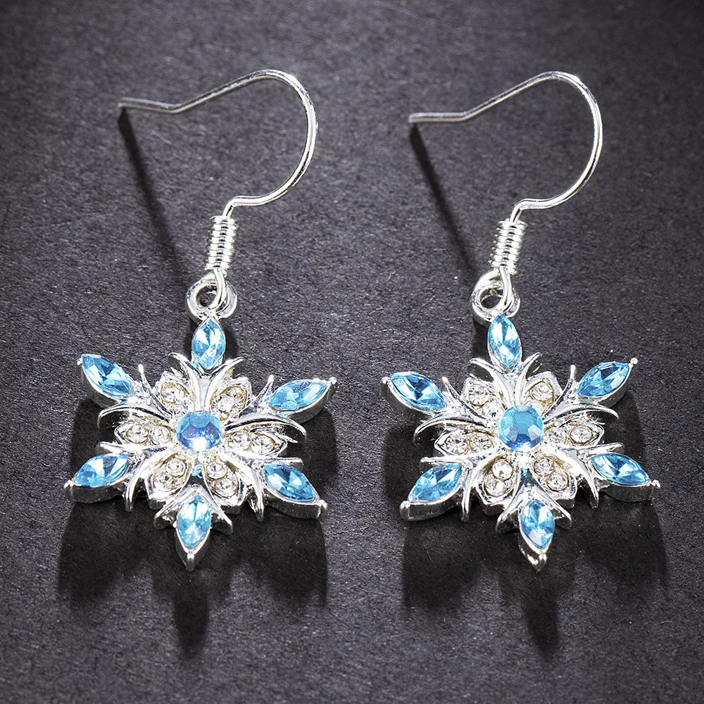 Boucles d'oreilles flocons de neige de Noël