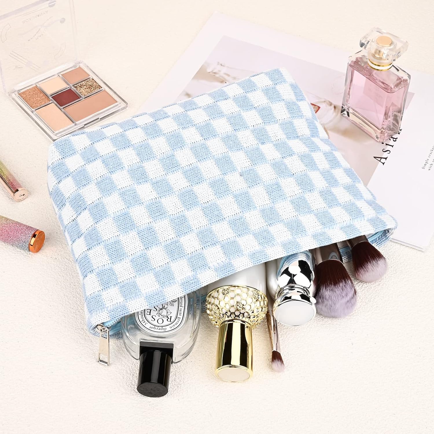 Trousse de Maquillage à Carreaux Indispensable