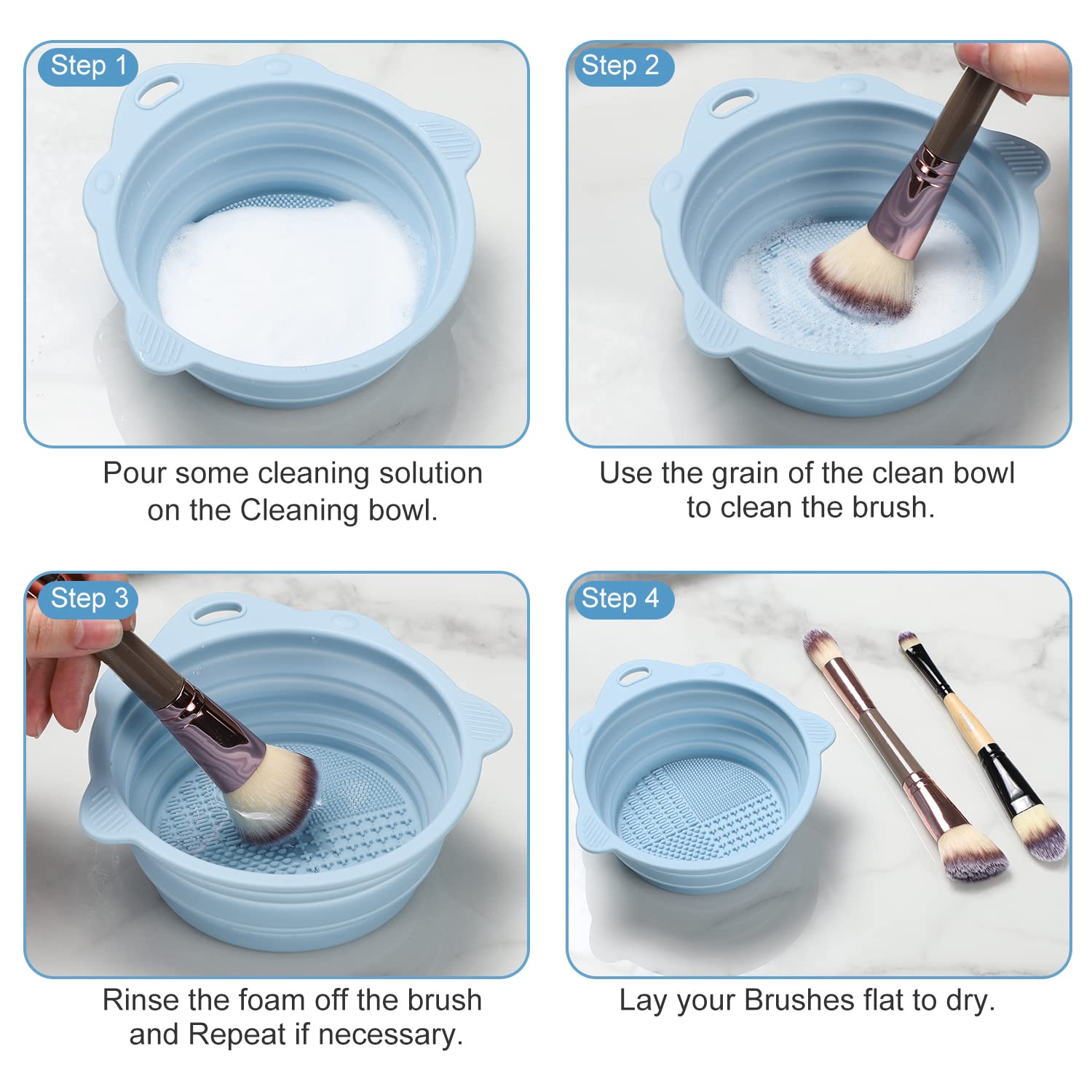 Bol de Nettoyage en Silicone Pliable