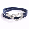 Bracelet en cuir simple en forme de cœur