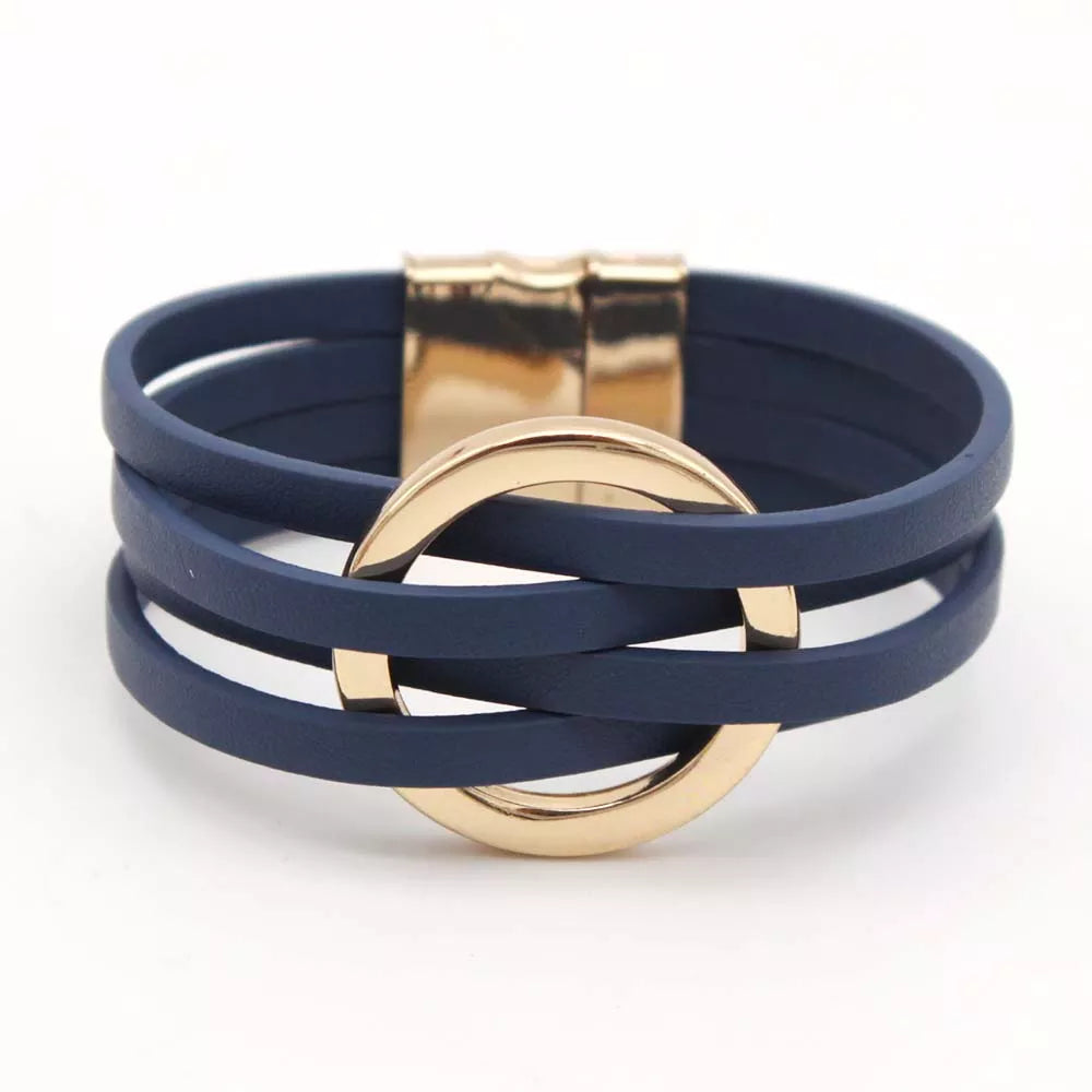 Bracelet en cuir O à plusieurs couches