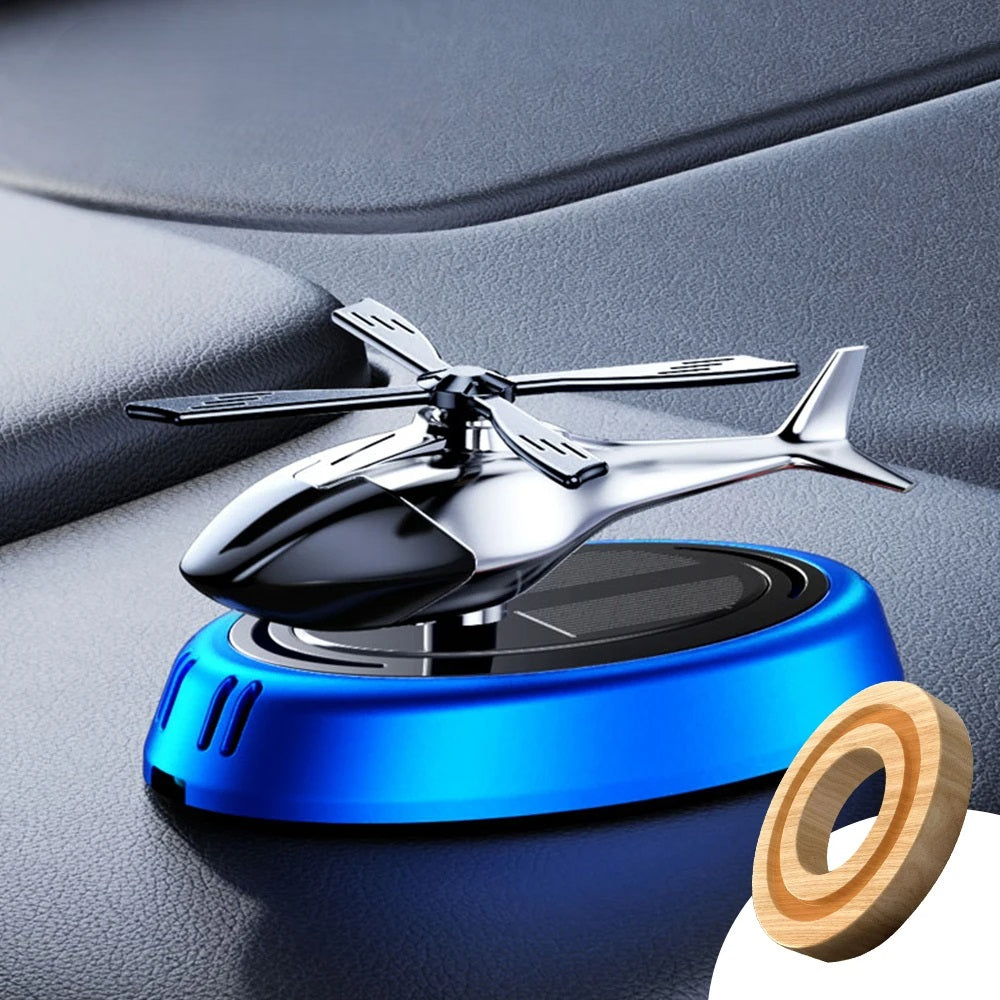 Désodorisant de Voiture Hélicoptère Solaire – Diffuseur d'Aromas Rotatif pour un Conduite Luxueuse