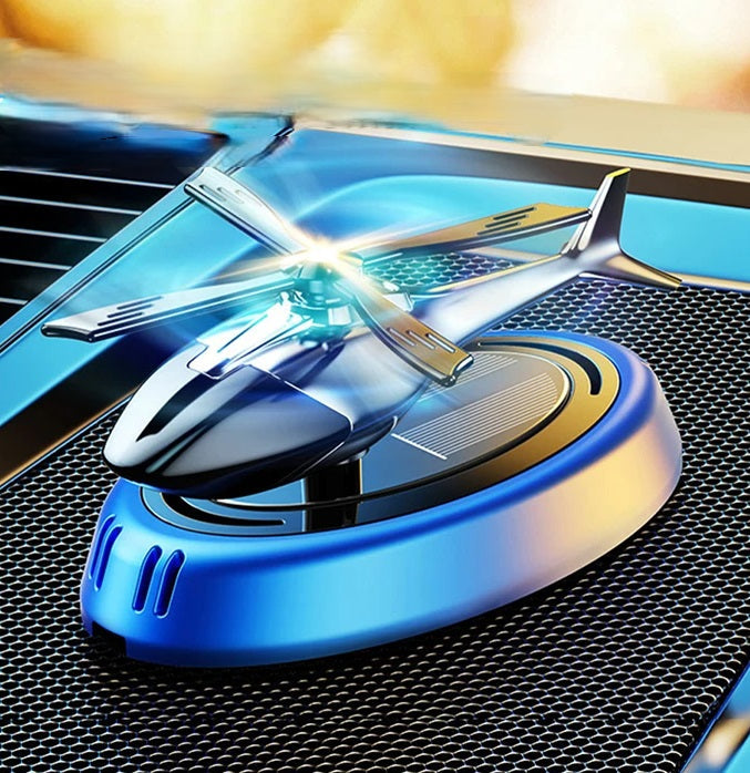 Désodorisant de Voiture Hélicoptère Solaire – Diffuseur d'Aromas Rotatif pour un Conduite Luxueuse