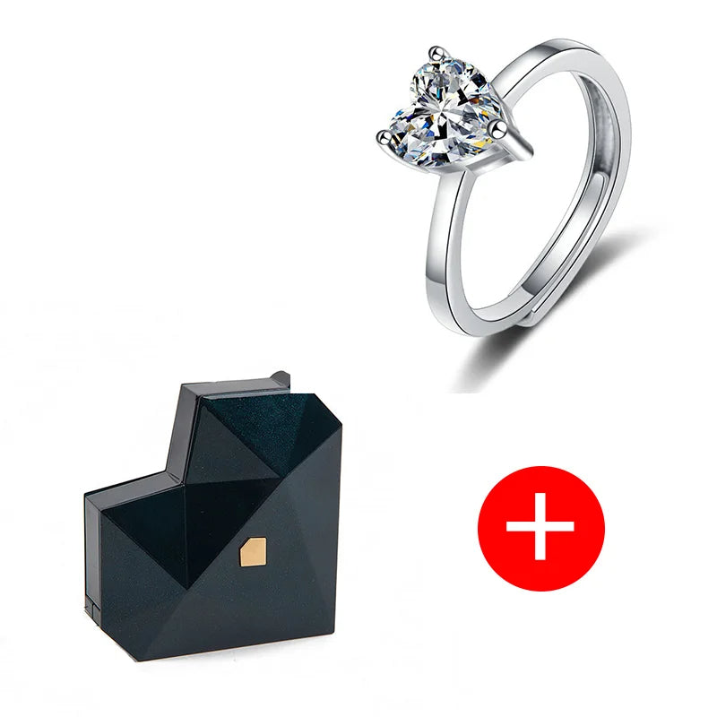 Boîte à Anneau en Diamant Surprise en Forme de Cœur – Présentation Automatique de Bijoux pour Propositions Romantiques