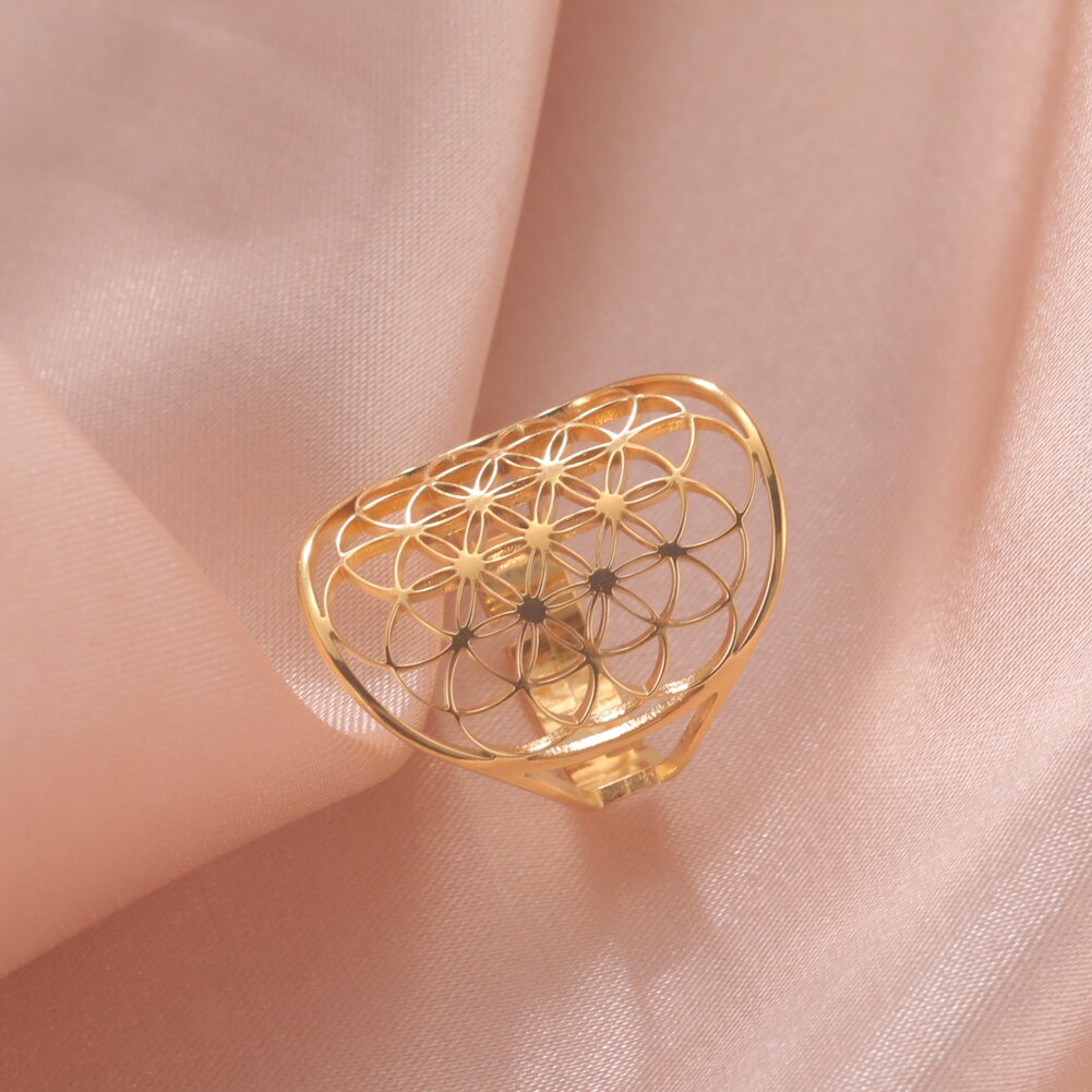 Bague ajustable « Fleur de Vie ».