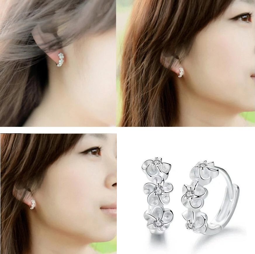 Boucles d'oreilles en argent avec fleurs