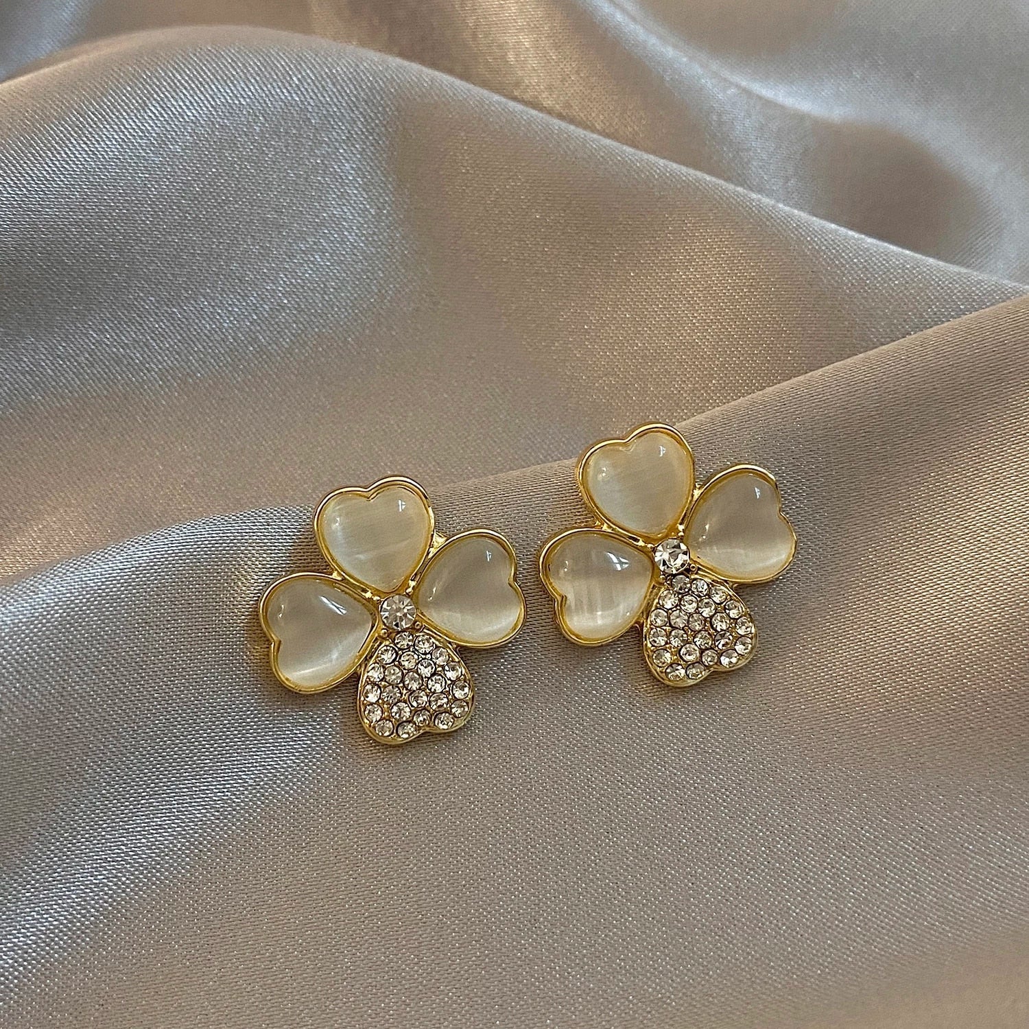 Boucles d'oreilles en trèfle à quatre feuilles