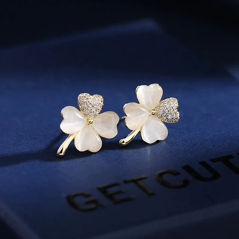 Boucles d'oreilles en trèfle à quatre feuilles
