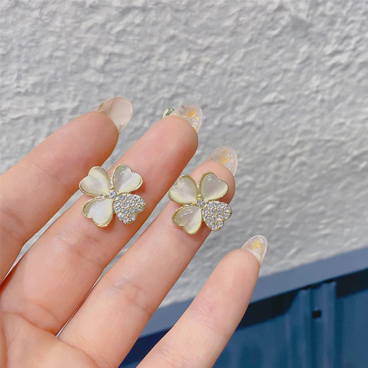 Boucles d'oreilles en trèfle à quatre feuilles