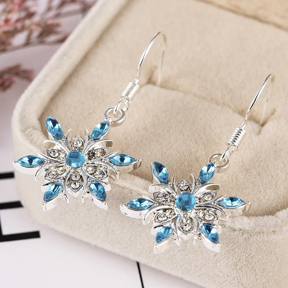 Boucles d'oreilles flocons de neige de Noël
