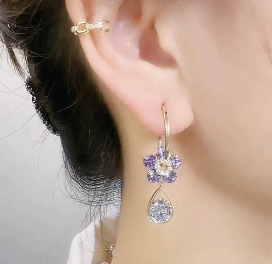 Boucles d'oreilles en fleurs de cristal