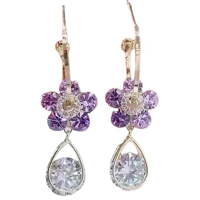 Boucles d'oreilles en fleurs de cristal