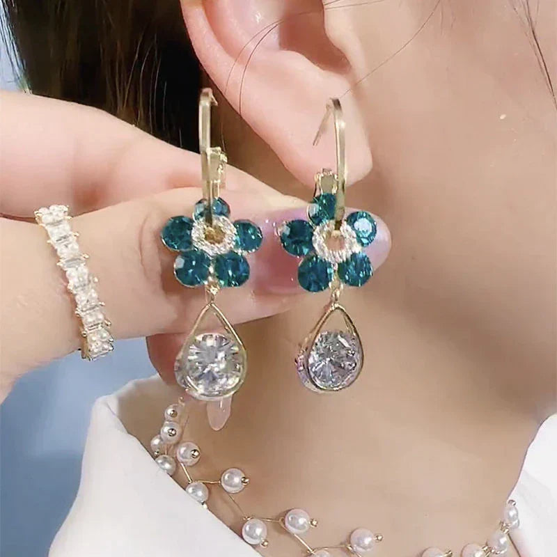 Boucles d'oreilles en fleurs de cristal