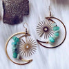 Boucles d'oreilles en cristal naturel lune-étoiles – Elara