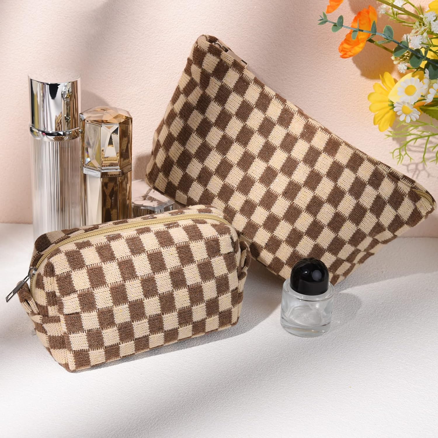 Trousse de Maquillage à Carreaux Indispensable