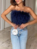 Top Bandeau Boho avec Détails en Plumes – Luna