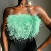 Top Bandeau Boho avec Détails en Plumes – Luna