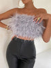 Top Bandeau Boho avec Détails en Plumes – Luna