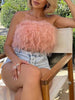 Top Bandeau Boho avec Détails en Plumes – Luna