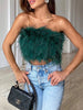 Top Bandeau Boho avec Détails en Plumes – Luna