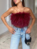 Top Bandeau Boho avec Détails en Plumes – Luna