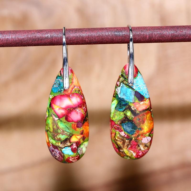 Boucles d'oreilles en goutte de jaspe spirituel – Nerida