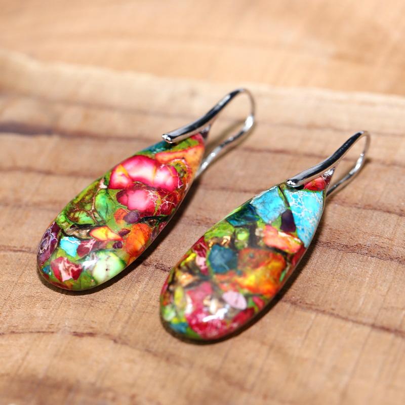 Boucles d'oreilles en goutte de jaspe spirituel – Nerida