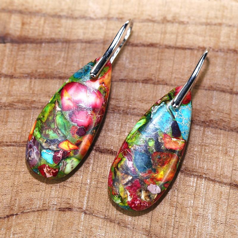 Boucles d'oreilles en goutte de jaspe spirituel – Nerida