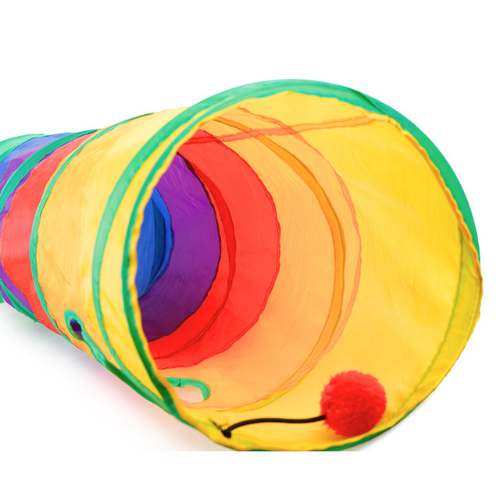 Tunnel de jeu arc-en-ciel pour chats - Tunnel PurrfectPlay