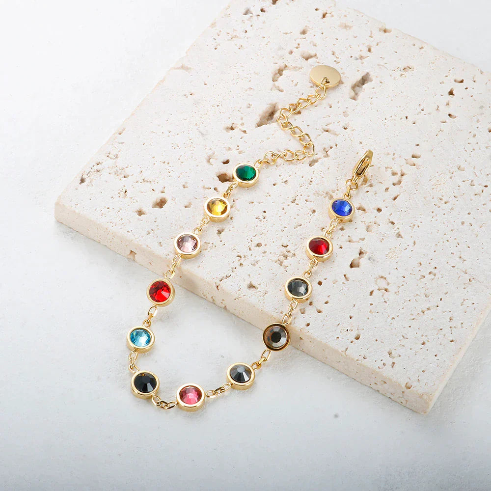 Bracelet charm en cristal arc-en-ciel