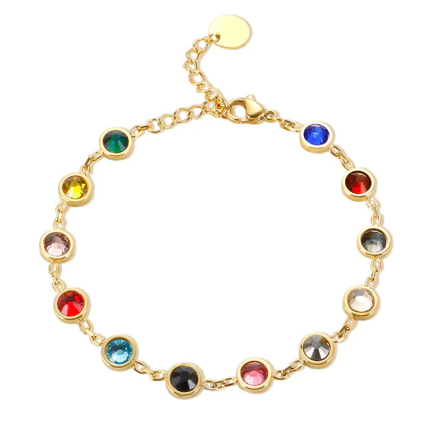 Bracelet charm en cristal arc-en-ciel