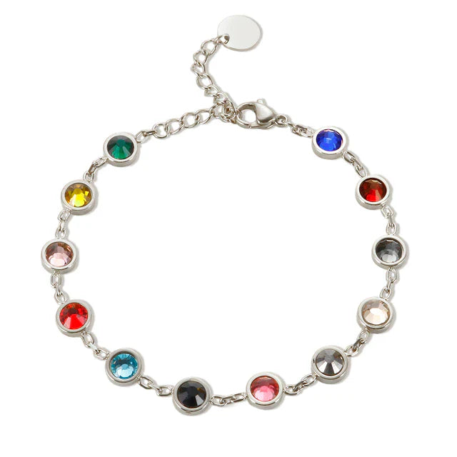 Bracelet charm en cristal arc-en-ciel