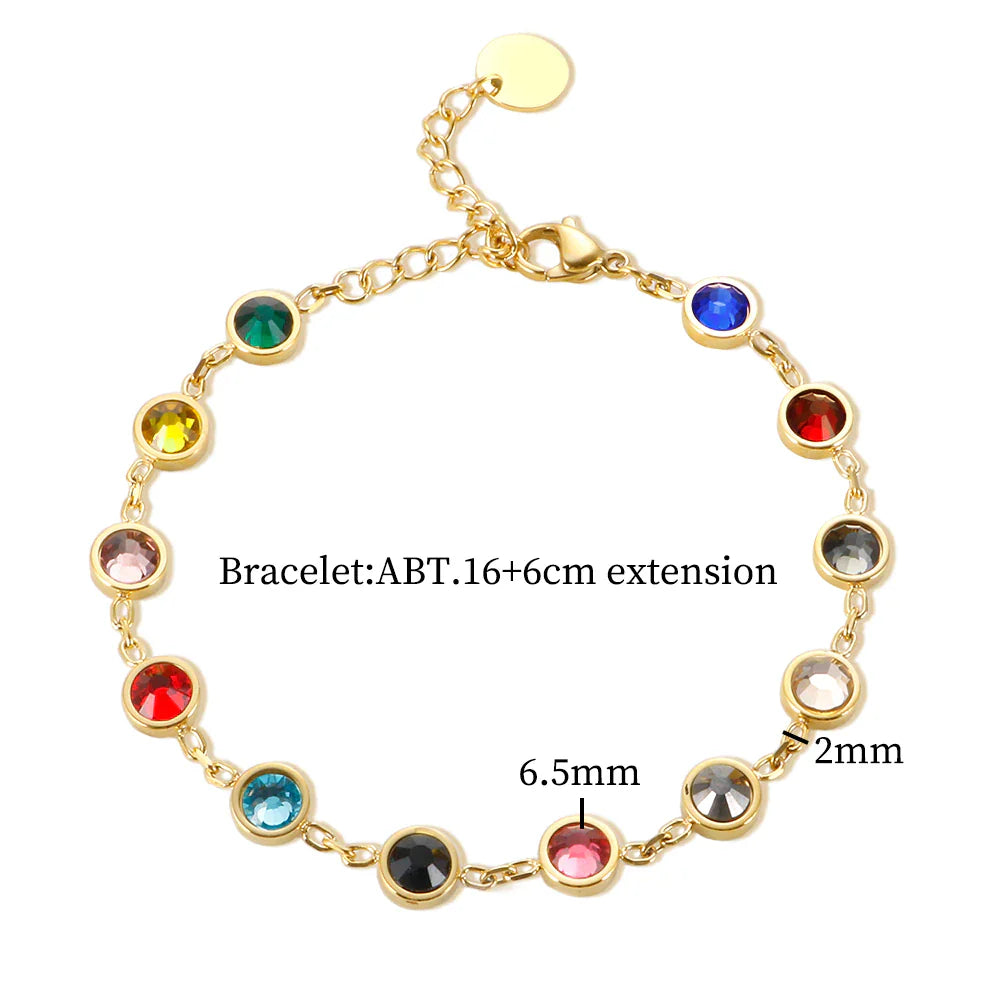 Bracelet charm en cristal arc-en-ciel