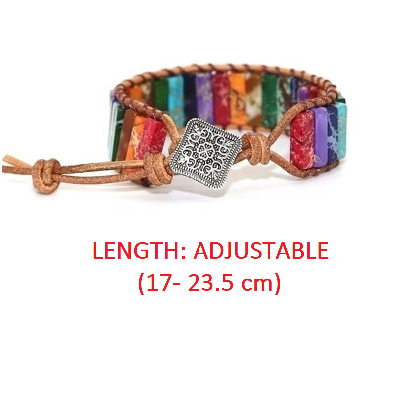 Voyage Mystique – Bracelet en pierres de jaspe arc-en-ciel tibétain