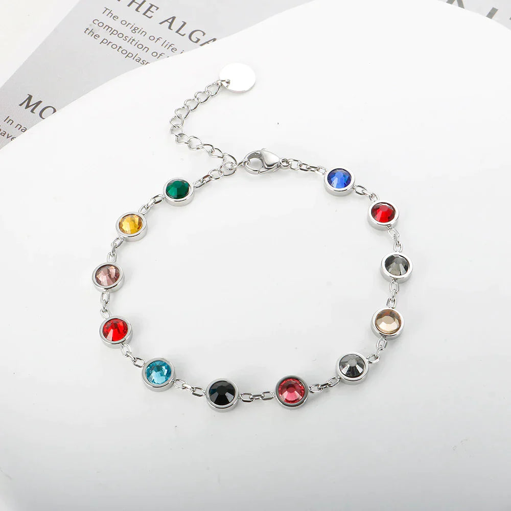Bracelet charm en cristal arc-en-ciel