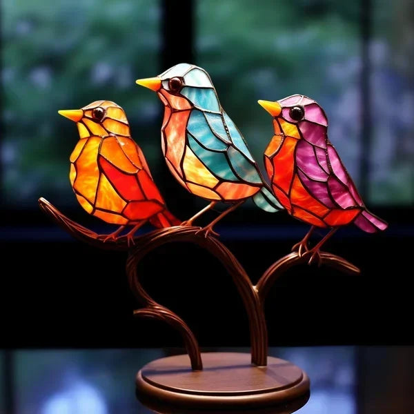 Oiseaux en verre coloré pour un design d'intérieur élégant - ChicGlass Birds