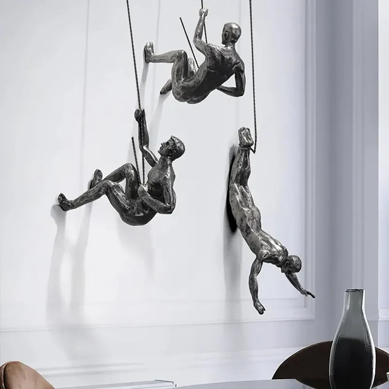 ElevéArt Luxe Ensemble de Décoration Murale | Homme Grimpant Créatif pour des Accents Intérieurs Uniques
