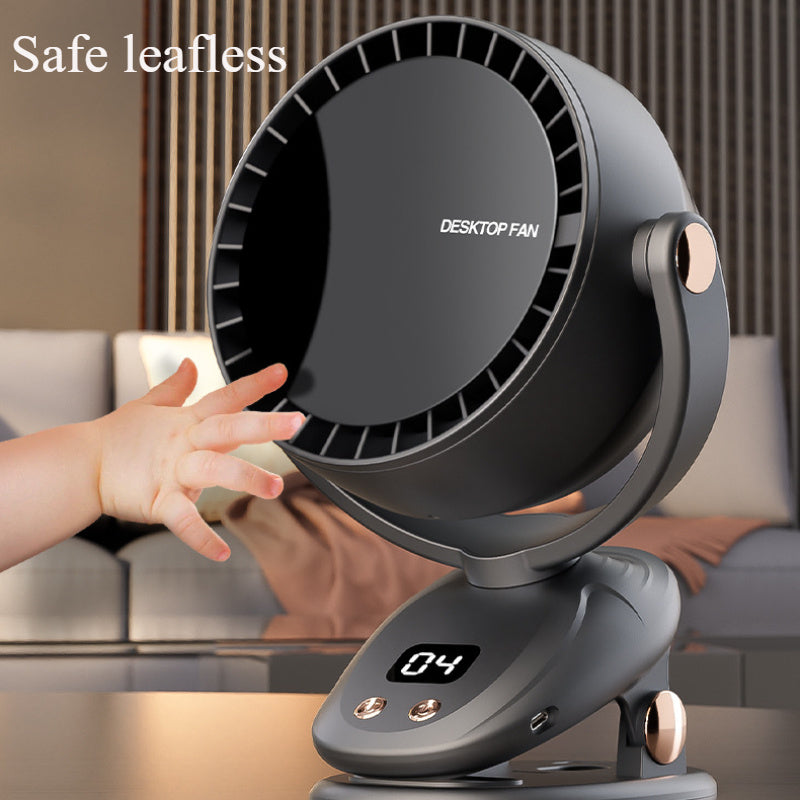 Ventilateur Portable Sans Lame avec Affichage Numérique – Refroidissement Silencieux et Rechargeable pour Intérieur et Extérieur