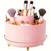 GlamourNest Organisateur de Maquillage Rotatif 360° | Rangement cosmétique élégant avec 5 compartiments pour pinceaux, rouges à lèvres et essentiels de soins de la peau