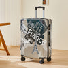 Valise de luxe Graffiti sur le thème de l'espace – Valise aérienne de 24 pouces avec roulettes pivotantes et verrou TSA
